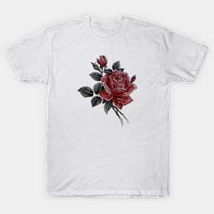 red black rose T-Shirt